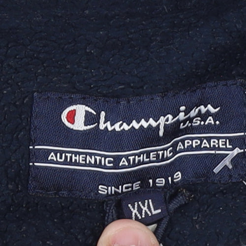 Champion Mens Grey 2XL Fleece 1/4 Zip Pullover Sweatshirt