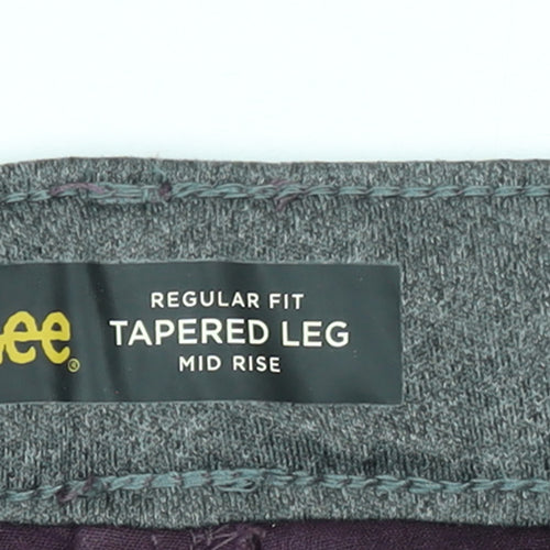 Lee Women's Purple Corduroy Tapered Leg Regular Fit Trousers Size 14