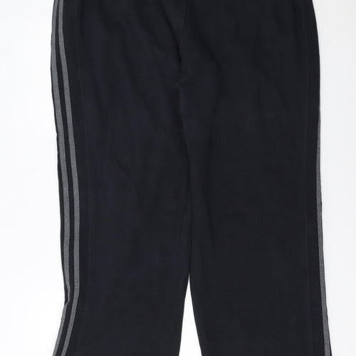 Adidas Men's Black XL Fleece Sweatpants with Grey Stripes