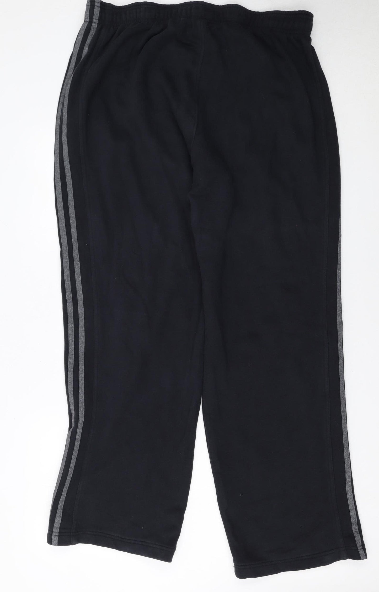 Adidas Men's Black XL Fleece Sweatpants with Grey Stripes