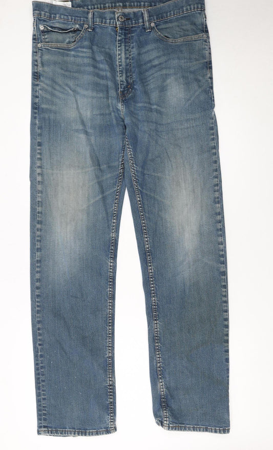 Levi's Men's Blue 505 Regular Fit Straight Leg Jeans W38 L34