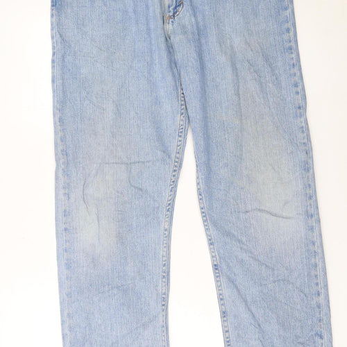 Wrangler Men’s Blue 34x32 Straight Leg Regular Fit Denim Jeans
