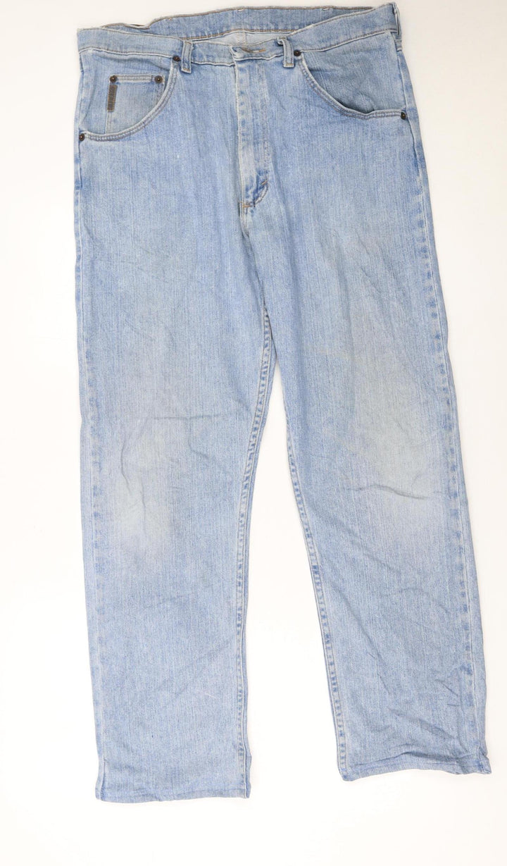 Wrangler Men’s Blue 34x32 Straight Leg Regular Fit Denim Jeans