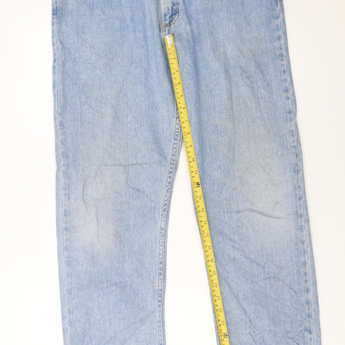 Wrangler Men’s Blue 34x32 Straight Leg Regular Fit Denim Jeans