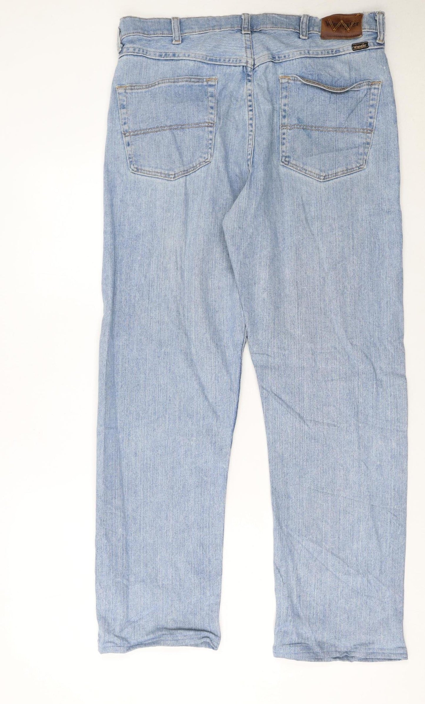 Wrangler Men’s Blue 34x32 Straight Leg Regular Fit Denim Jeans