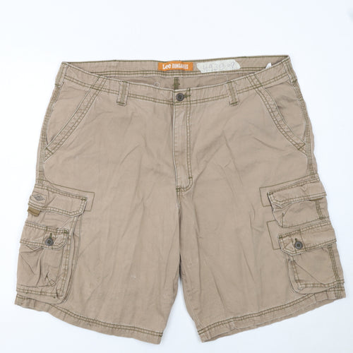 Lee Dungarees Men's Beige Cargo Shorts Size 42 Cotton Canvas