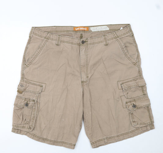Lee Dungarees Men's Beige Cargo Shorts Size 42 Cotton Canvas