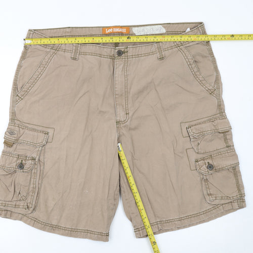 Lee Dungarees Men's Beige Cargo Shorts Size 42 Cotton Canvas