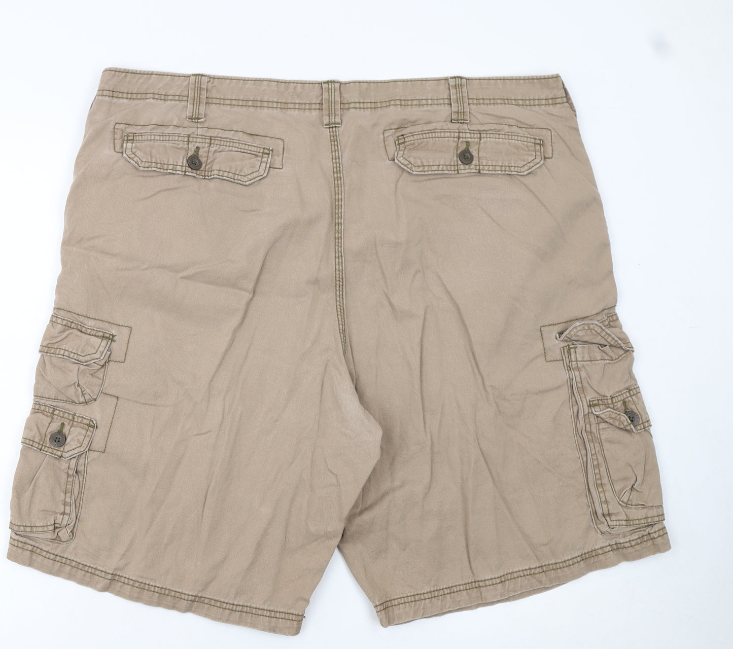 Lee Dungarees Men's Beige Cargo Shorts Size 42 Cotton Canvas
