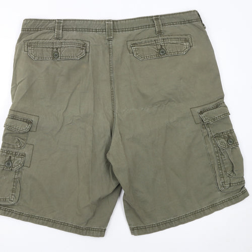 Lee Dungarees Men's Khaki Green Cargo Shorts Size 42 Cotton Workwear