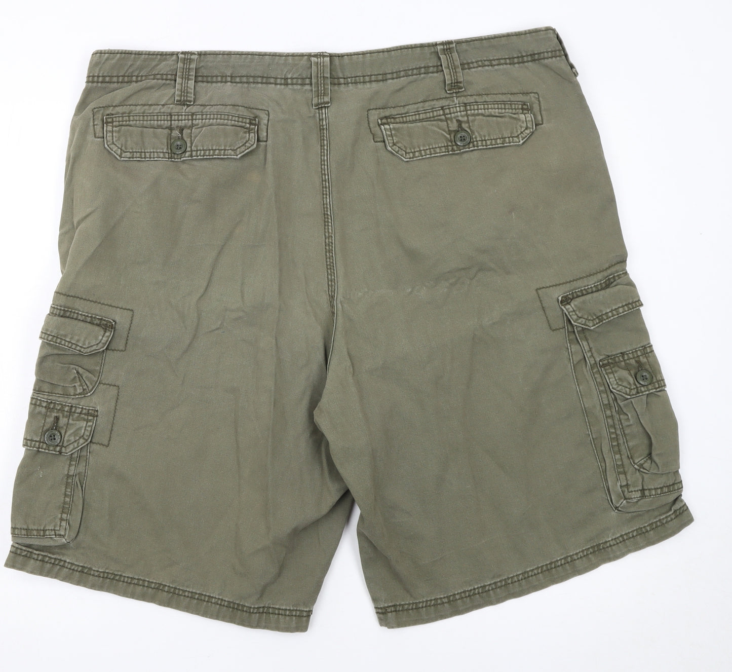 Lee Dungarees Men's Khaki Green Cargo Shorts Size 42 Cotton Workwear
