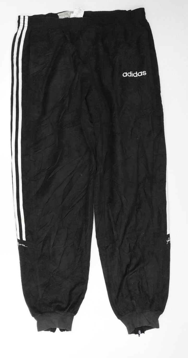 Adidas Men's Black Jogger Sports Trousers Size S Retro Logo