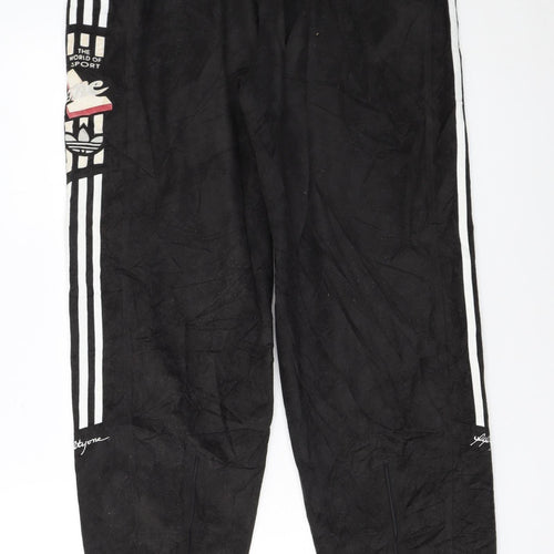 Adidas Men's Black Jogger Sports Trousers Size S Retro Logo