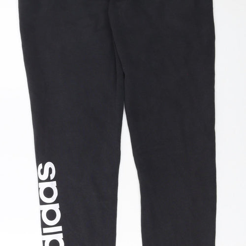 Adidas Womens Black Small Jogger Sweatpants Cotton Blend