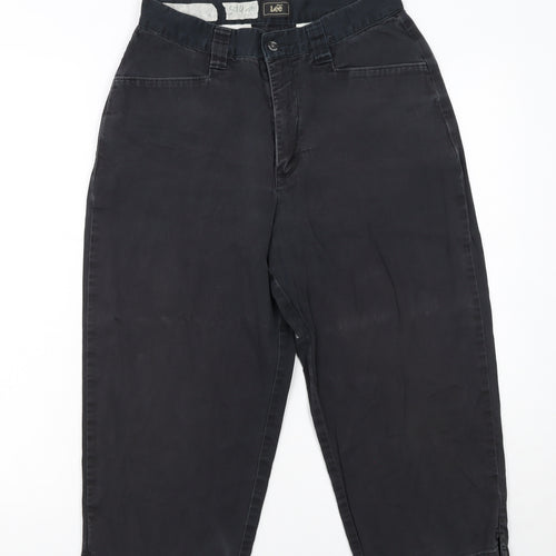 Lee Womens Black Chino Trousers Size 10 Regular Fit Cotton Stretch