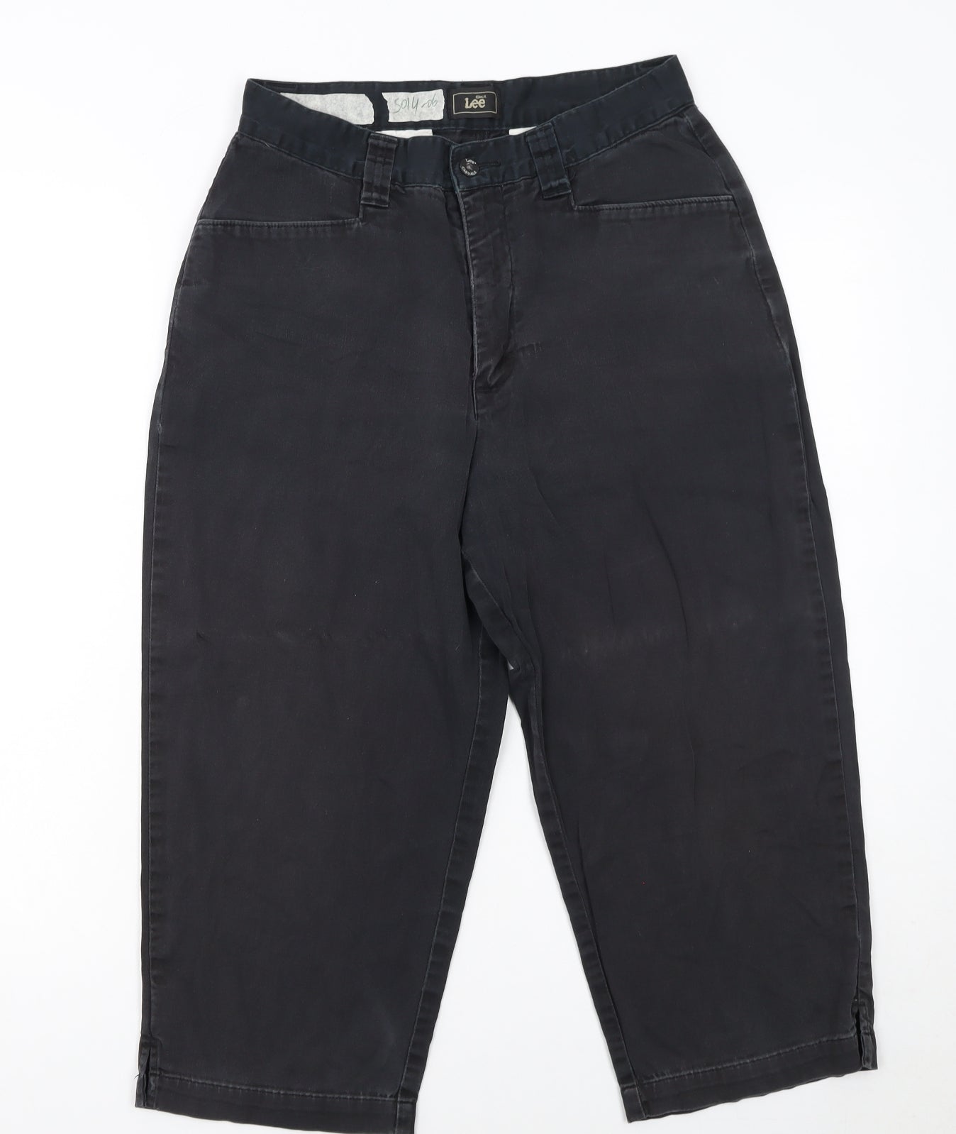 Lee Womens Black Chino Trousers Size 10 Regular Fit Cotton Stretch