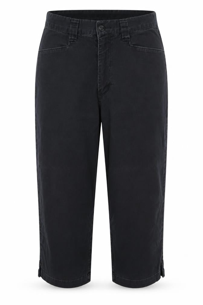 Front view of Lee women’s black chino trousers, size UK 10, regular fit cotton stretch