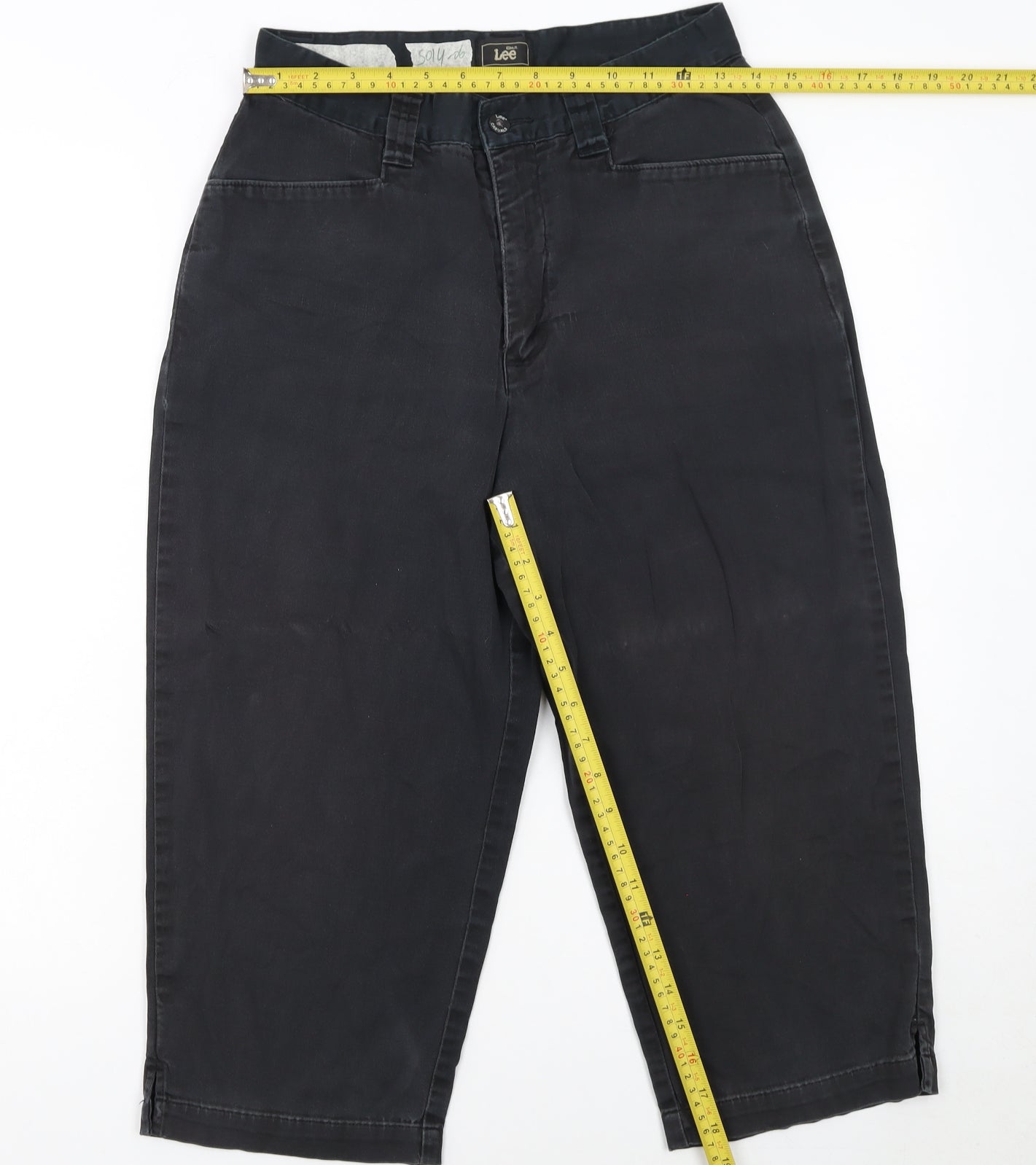Lee Womens Black Chino Trousers Size 10 Regular Fit Cotton Stretch