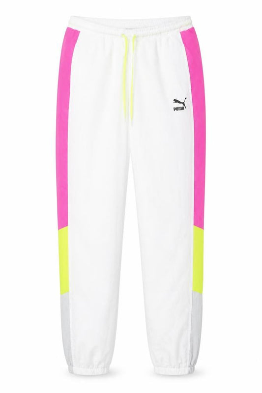 Puma Womens White Pink Colourblock Jogger Trousers Size S
