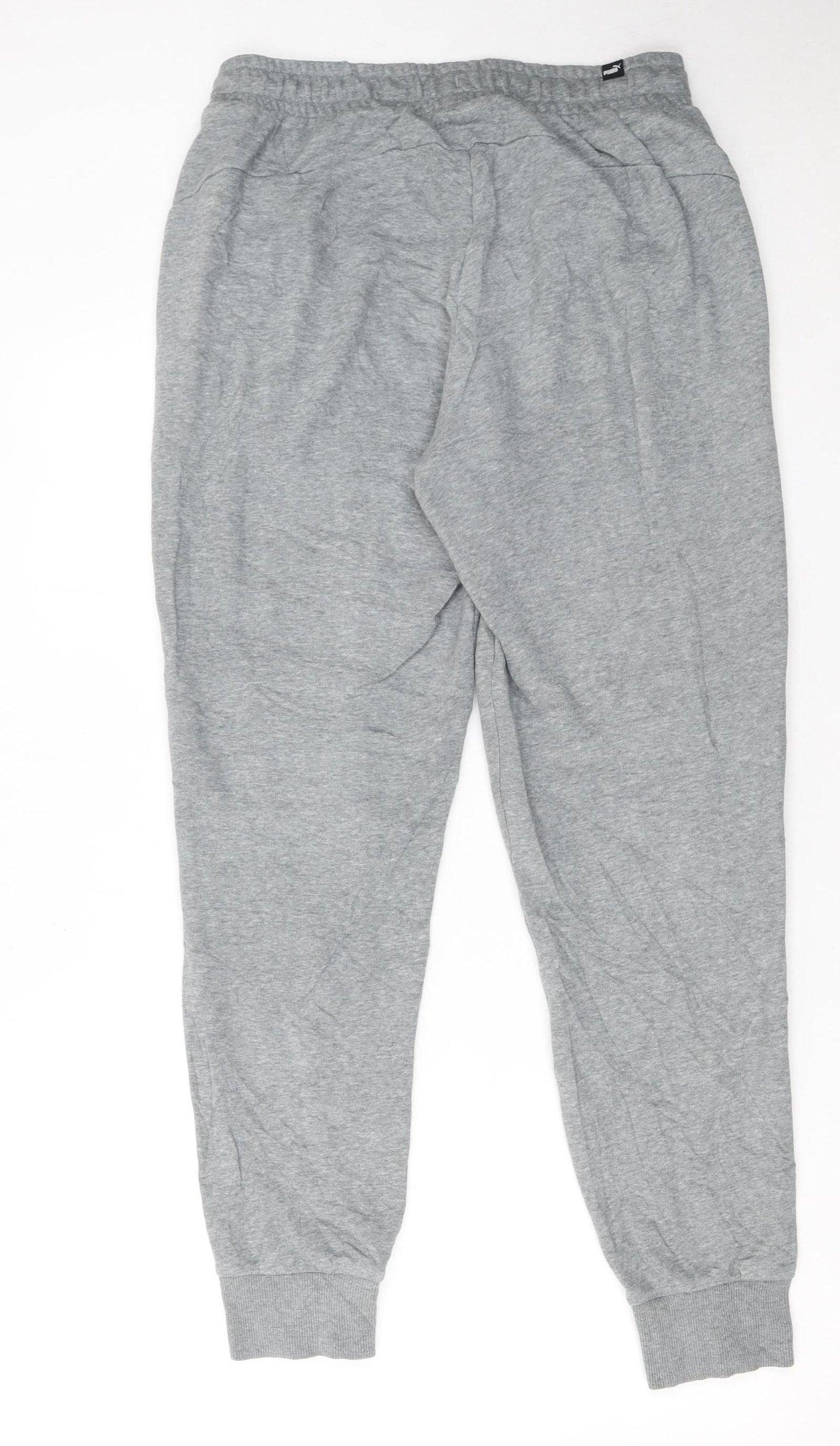 Puma Men's Grey Jogger Sweatpants M Regular Fit Elastic Waist