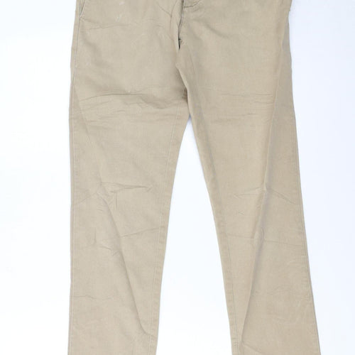 Carhartt Men Beige Chino Trousers 30x32 Cotton Blend Slim Fit