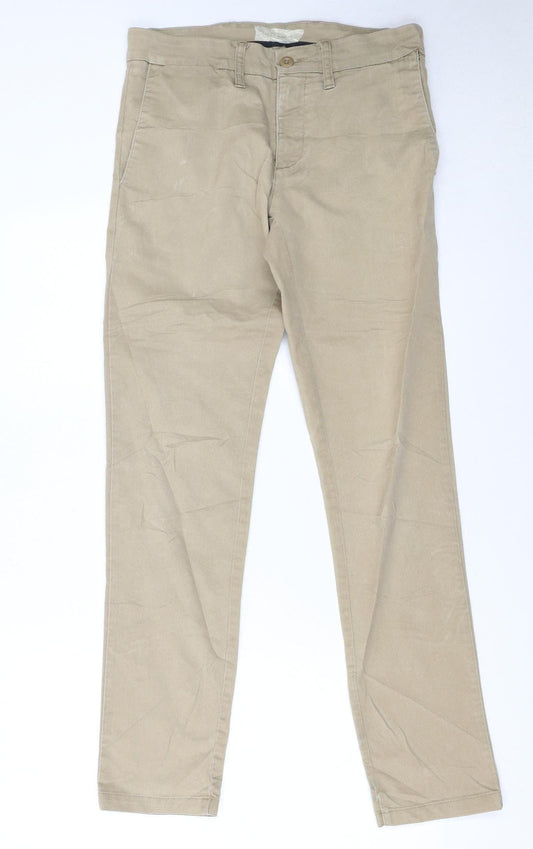 Carhartt Men Beige Chino Trousers 30x32 Cotton Blend Slim Fit