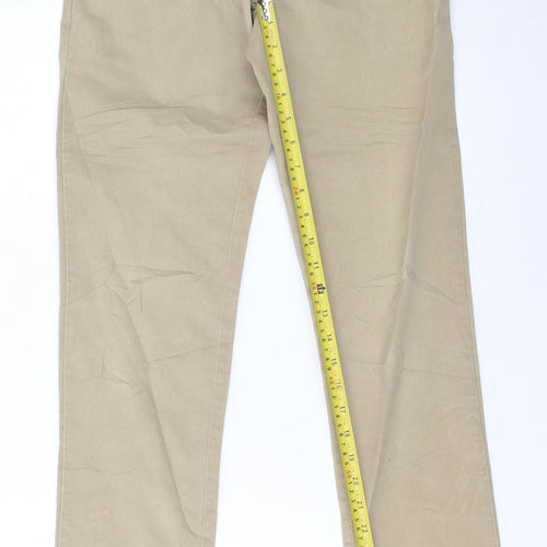 Carhartt Men Beige Chino Trousers 30x32 Cotton Blend Slim Fit