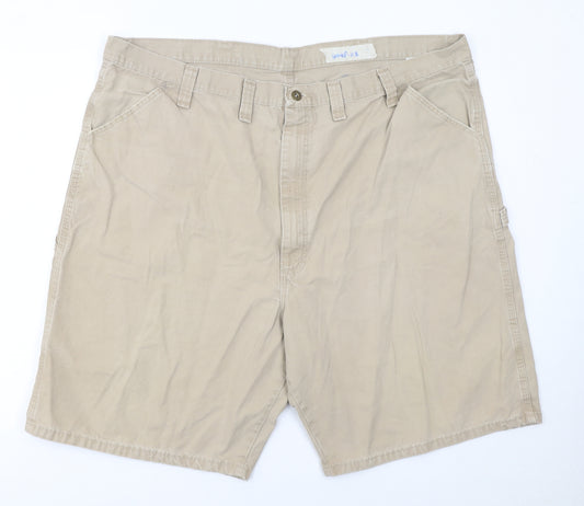 Wrangler Men's Beige Cargo Shorts Size 46 Cotton Utility Workwear
