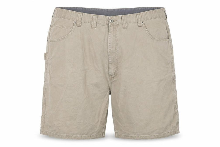 Front view of WRG Jeans Co. Men's Beige Cargo Shorts, size 46, Cotton Workwear