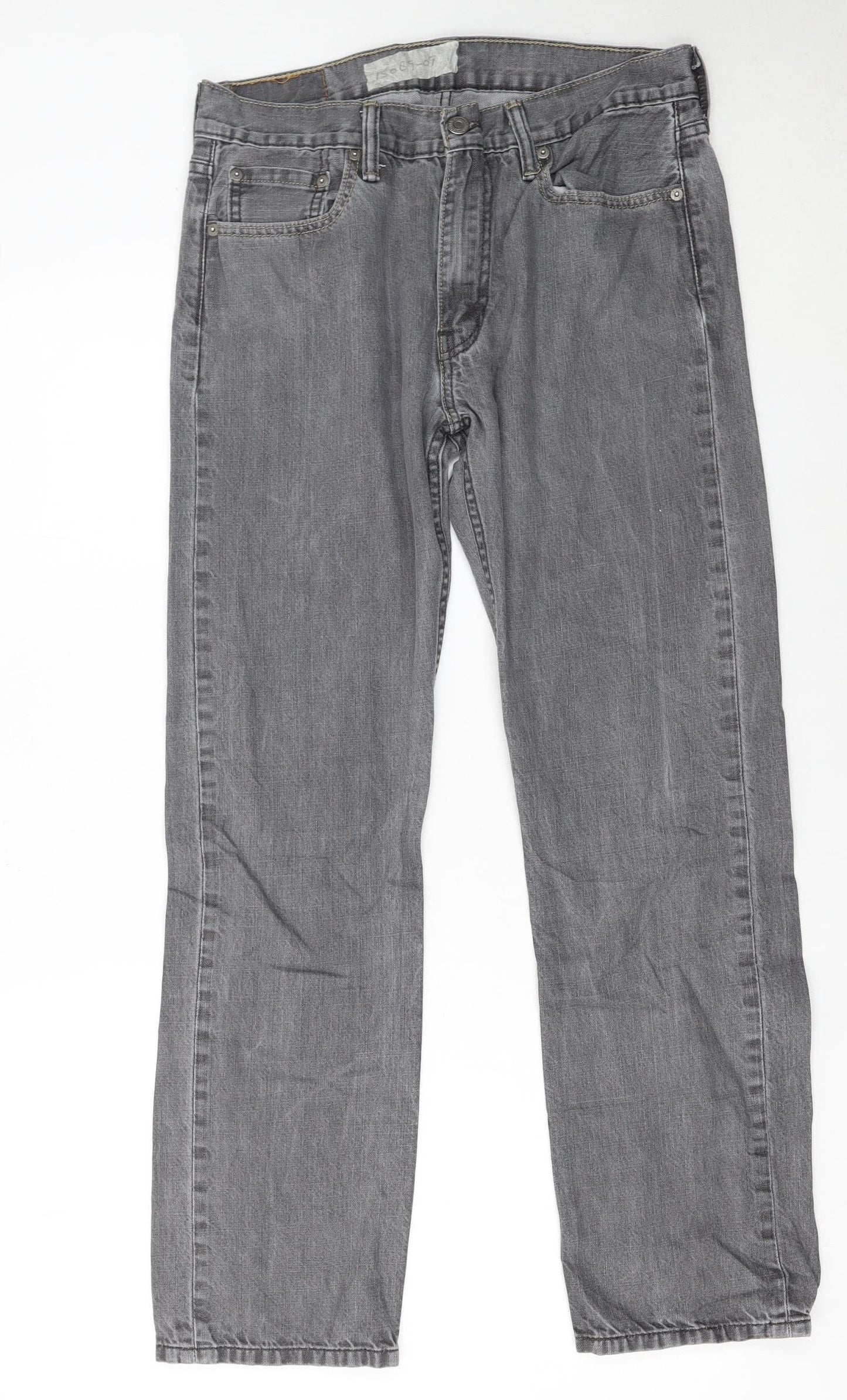 Levi’s 513 Men’s Grey Denim Jeans Size W32 L32 Straight Fit