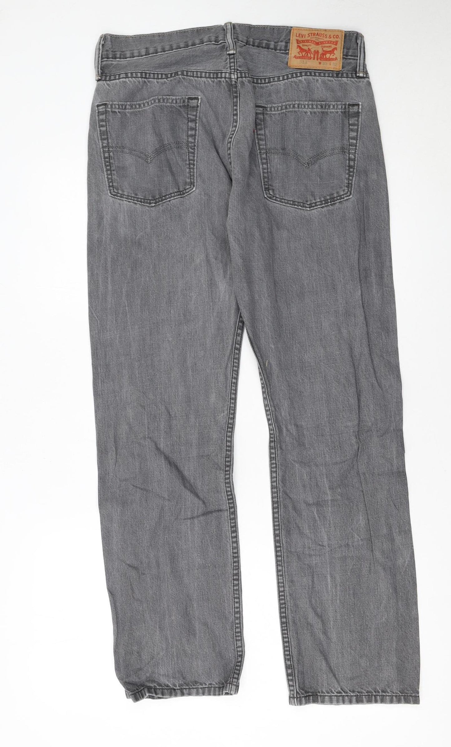 Levi’s 513 Men’s Grey Denim Jeans Size W32 L32 Straight Fit