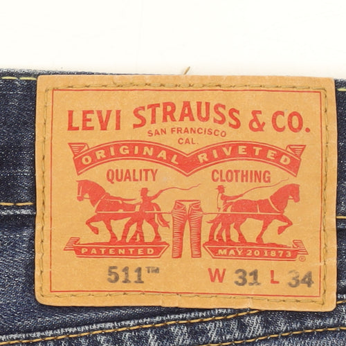 Levi's 511 Men's Blue Slim Fit Straight Jeans W31 L34 Denim