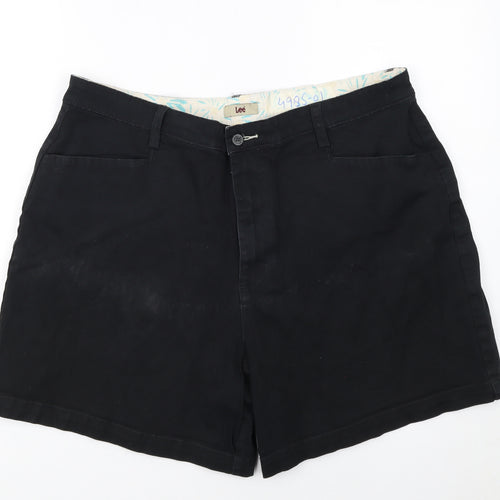 Lee Women's Black Chino Shorts Size 18 Stretch Cotton Blend