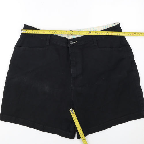 Lee Women's Black Chino Shorts Size 18 Stretch Cotton Blend