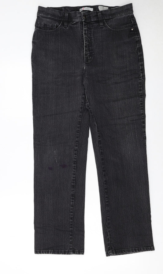 Lee Women's Petite Black Classic Fit Straight Leg Jeans Size 12