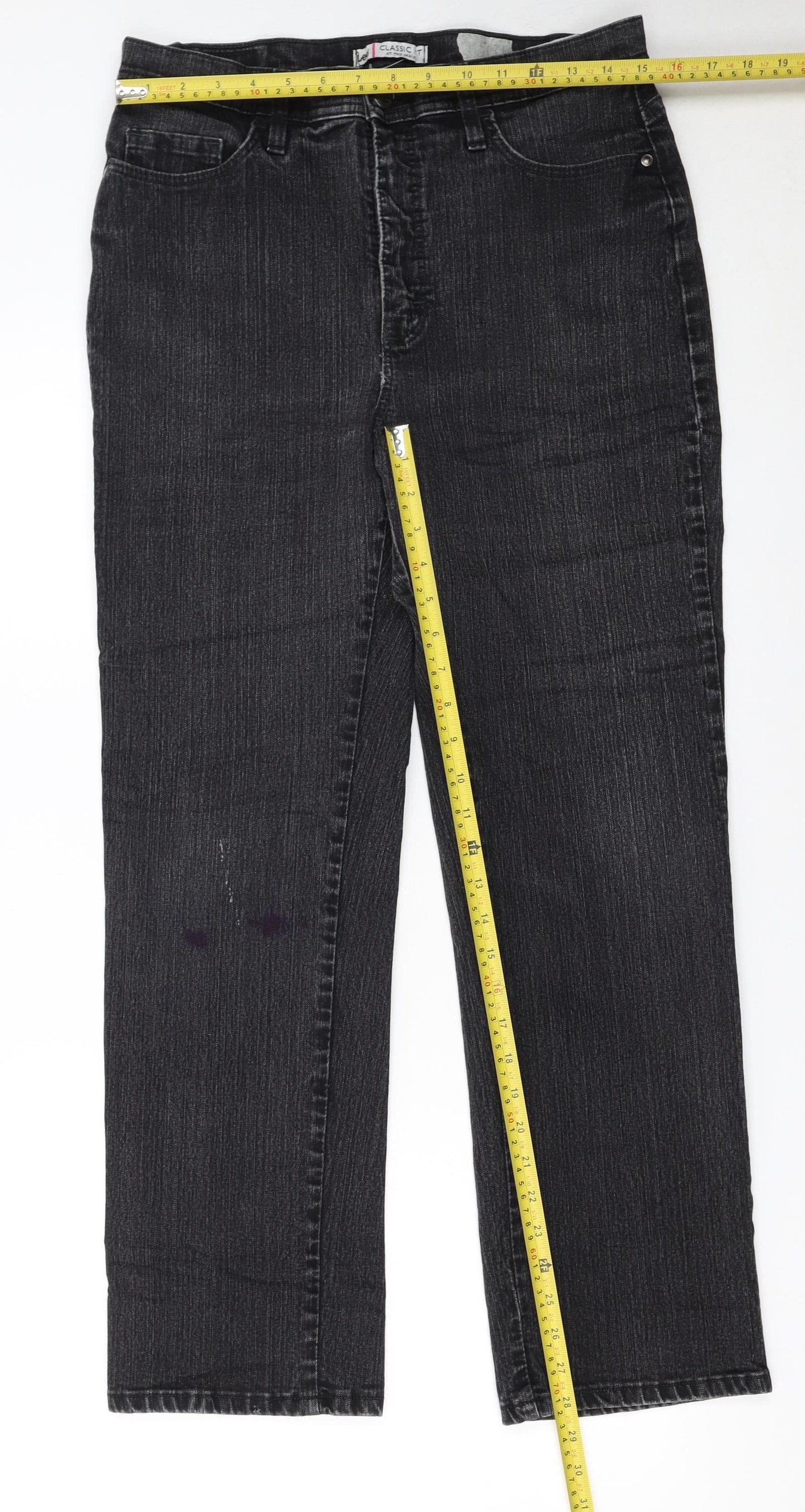 Lee Women's Petite Black Classic Fit Straight Leg Jeans Size 12