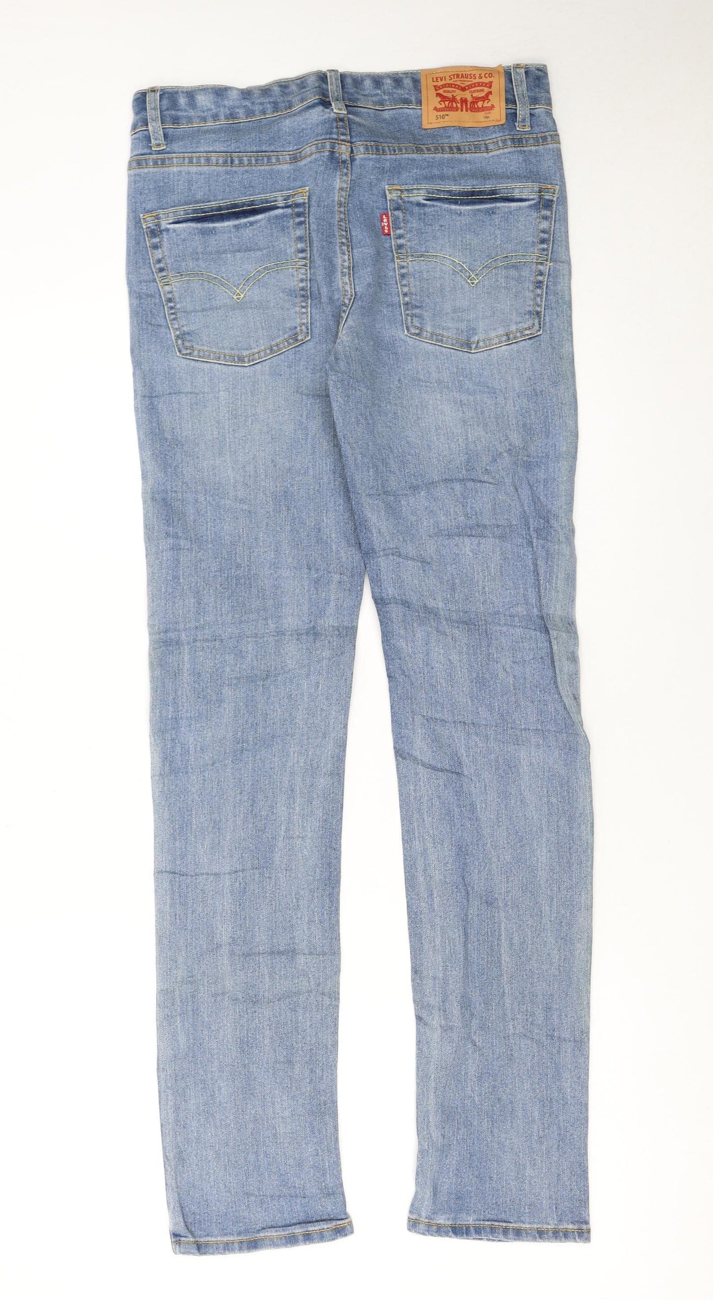 Levi's Boys Blue 510 Skinny Jeans Size 16 Years Light Wash Slim Fit