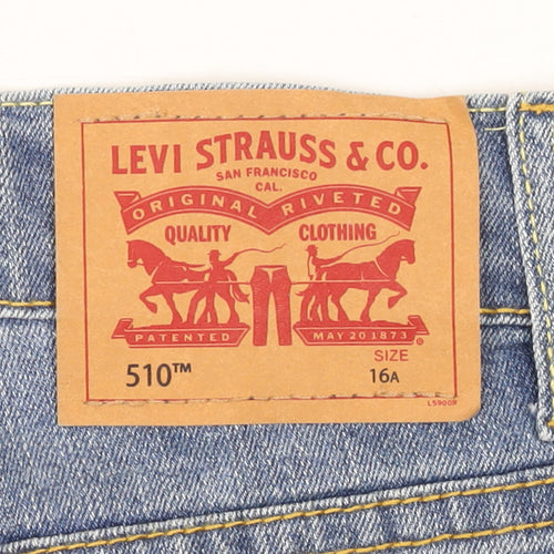 Levi's Boys Blue 510 Skinny Jeans Size 16 Years Light Wash Slim Fit