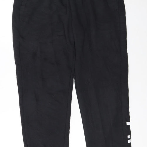 Adidas Womens Black Jogger Trousers Size L Elastic Waist Logo Sports