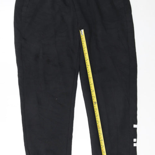 Adidas Womens Black Jogger Trousers Size L Elastic Waist Logo Sports