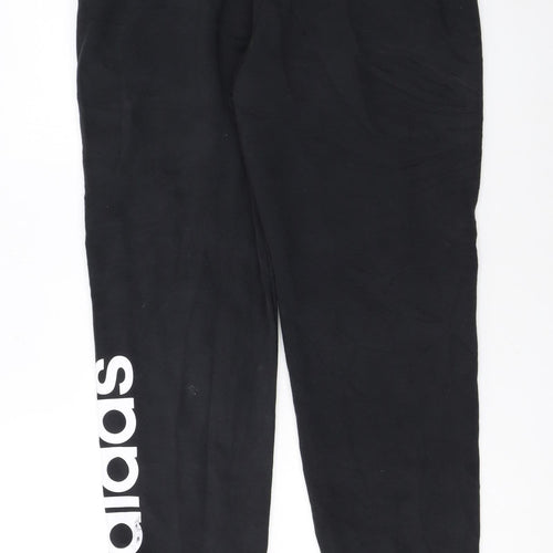 Adidas Womens Black Jogger Trousers Size L Elastic Waist Logo Sports