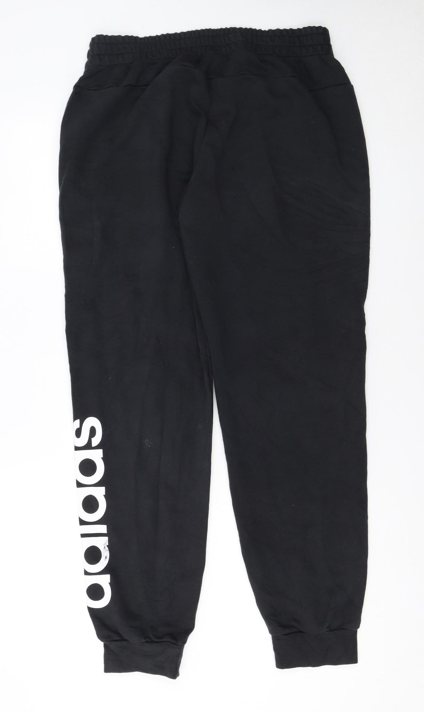 Adidas Womens Black Jogger Trousers Size L Elastic Waist Logo Sports