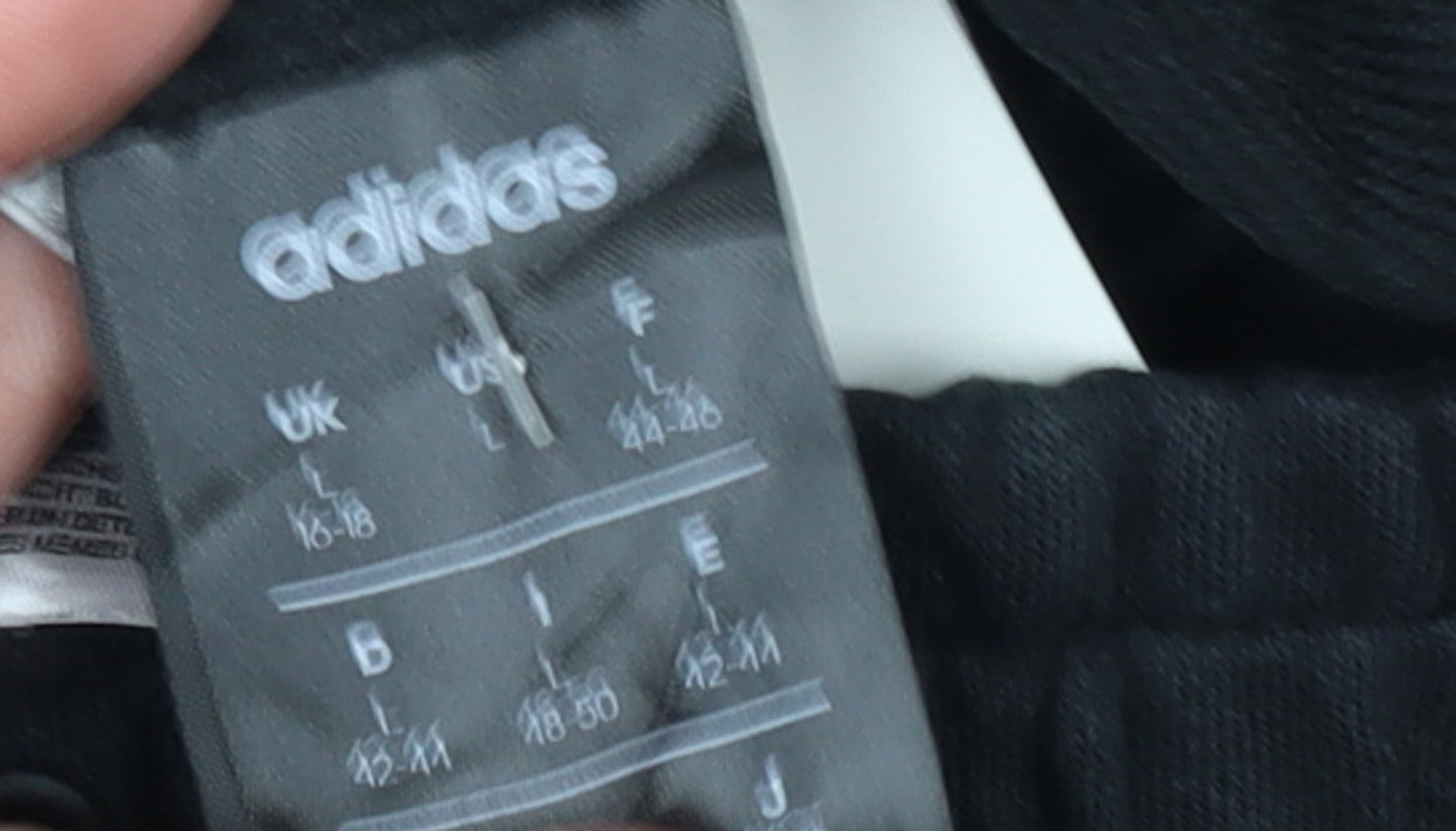 Adidas Womens Black Jogger Trousers Size L Elastic Waist Logo Sports