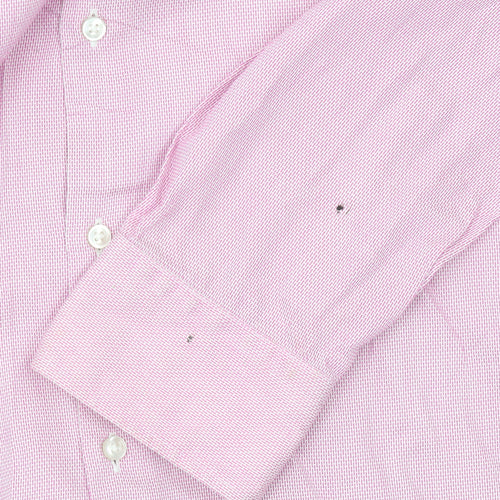 Hugo Boss Men's Pink Regular Fit Long Sleeve Button-Up Shirt Size 17.5