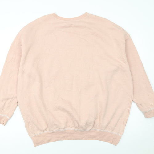Disney Women Pink Stitch Chillin' Sweatshirt L Relaxed Fit Pullover