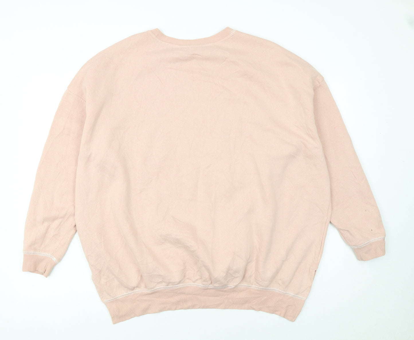 Disney Women Pink Stitch Chillin' Sweatshirt L Relaxed Fit Pullover