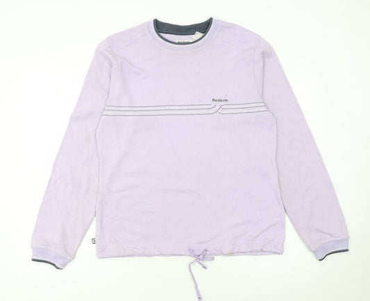 Reebok Womens Lilac Pullover Sweatshirt Size 16 Drawstring Hem