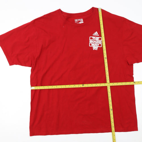 Adidas Men’s Red 2XL Graphic Sports T-Shirt The Badgers Way
