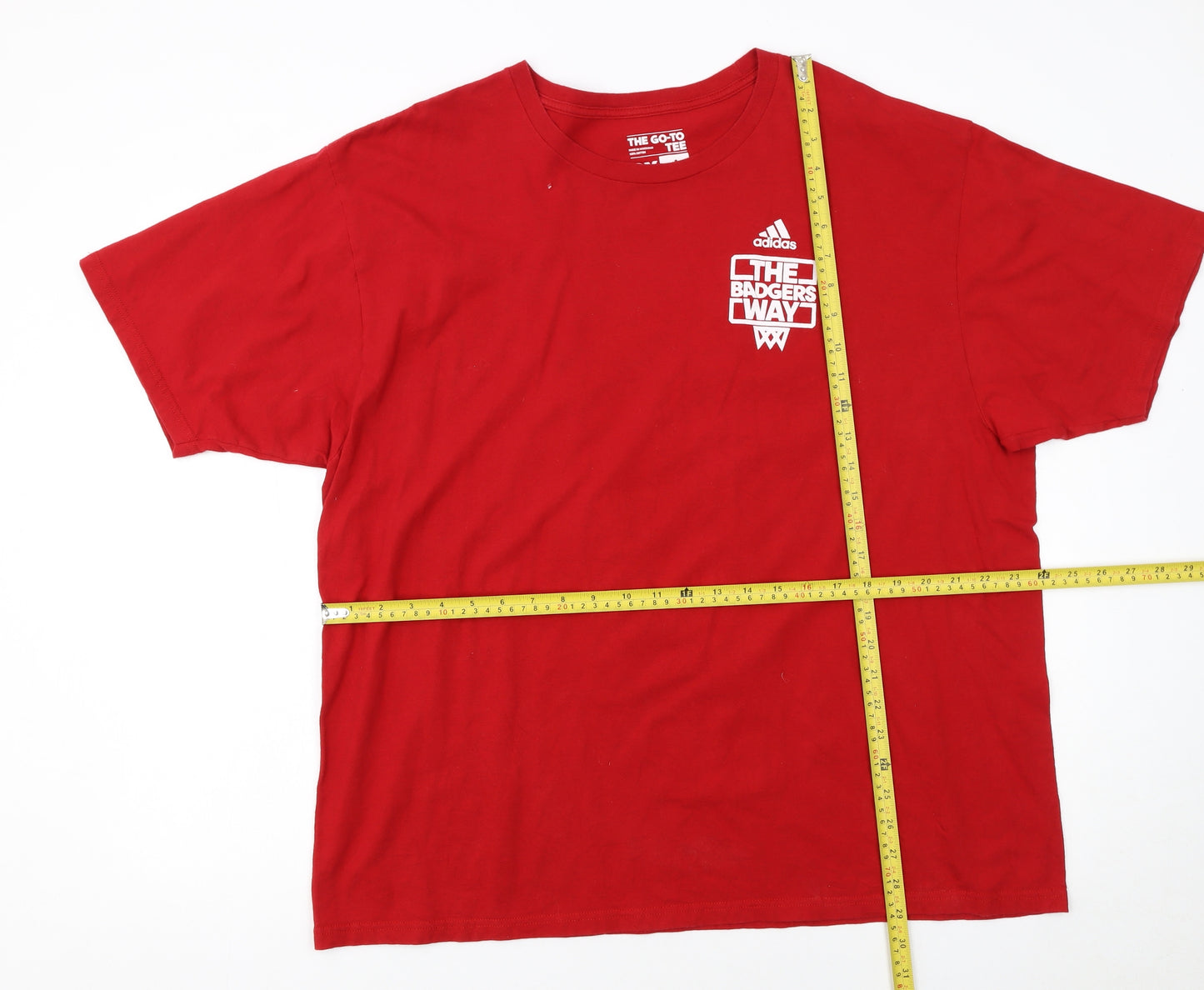 Adidas Men’s Red 2XL Graphic Sports T-Shirt The Badgers Way
