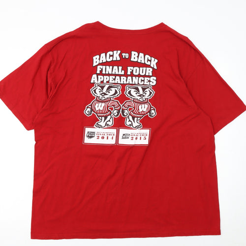 Adidas Men’s Red 2XL Graphic Sports T-Shirt The Badgers Way